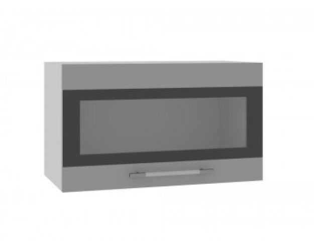 Ройс ПГСФ 600 Шкаф верхний горизонтальный со стеклом с фотопечатью (Графит софт/корпус Серый)